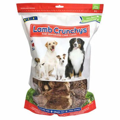 PCI Lamb Crunchys Raw Dehydrated Lamb Lung Dog Treats 454 g ( 1 lb. )