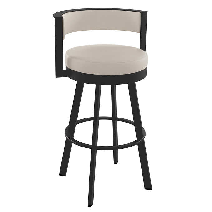 Amisco Browser Brown Frame and Cream Seat Bar or Counter Stool