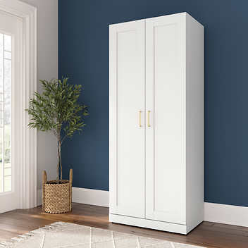 Bush Furniture Hampton Heights Tall Storage Cabinet with Doors and Shelves