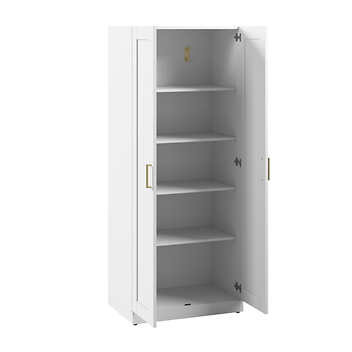 Bush Furniture Hampton Heights Tall Storage Cabinet with Doors and Shelves