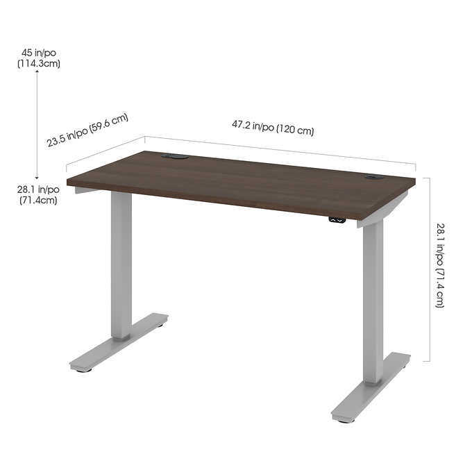 Bestar Upstand 61 cm × 122 cm (24 in. × 48 in.) Height-adjustable Desk