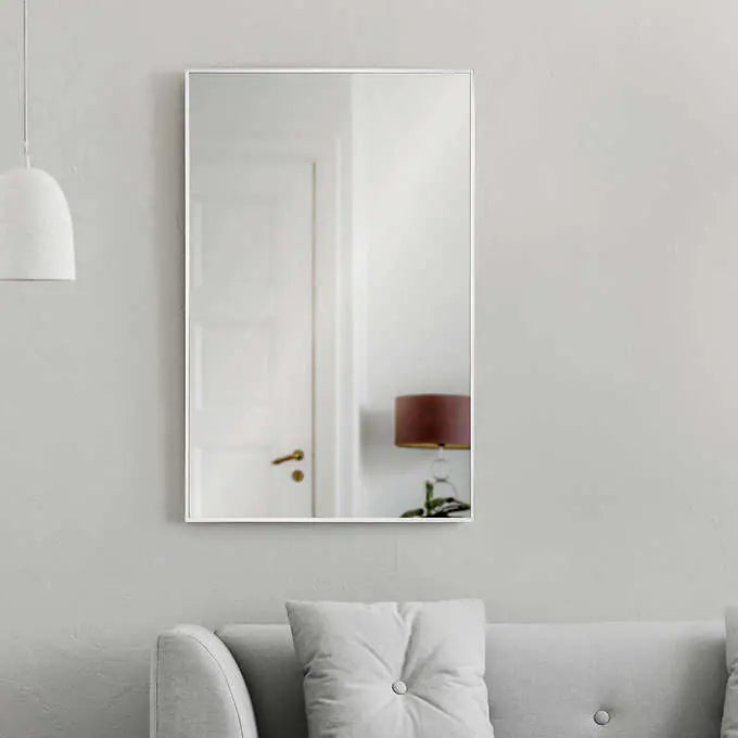 Mallory Rectangular Mirror with Polished Stainless-steel Frame