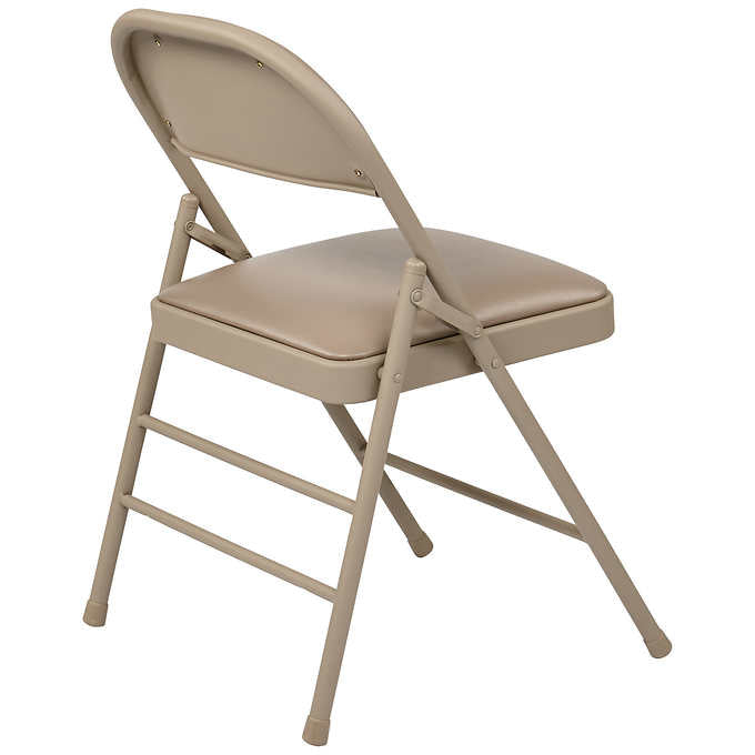 Office Star Tan Vinyl Padded Folding Chair 4-pack