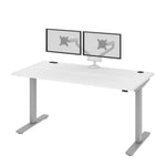 Bestar Upstand 76.2 cm × 152.4 cm (30 in. × 60 in.) Height-adjustable Desk with Dual Monitor Arm