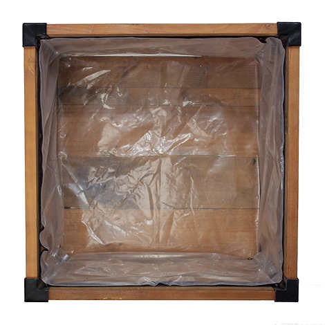 Grapevine Urban Garden Tall Recycled Wood and Metal Planter with Shelf