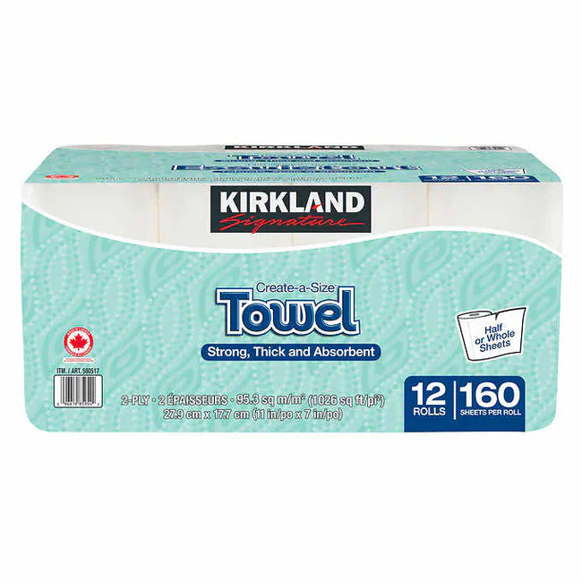 Kirkland Signature 2-ply Paper Towels, 12-pack