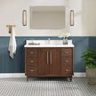 Northridge Home Maple Vanity with White Carrara Quartz Top, 48 in.