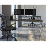 Bestar Upstand 76.2 cm × 152.4 cm (30 in. × 60 in.) Height-adjustable Desk with Dual Monitor Arm