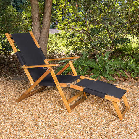 Patioflare Portable Lounge Chair with Leg Rest