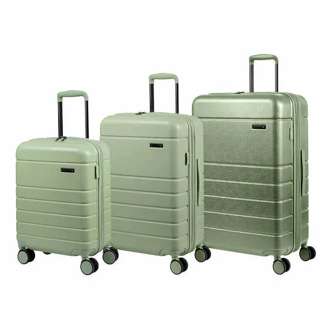 Champs Linen 3-piece Expandable Hardside Luggage Set