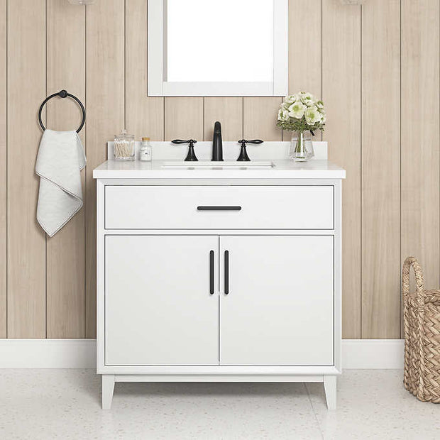 OVE Decors Jonah 36 in. Vanity with White Quartz Top