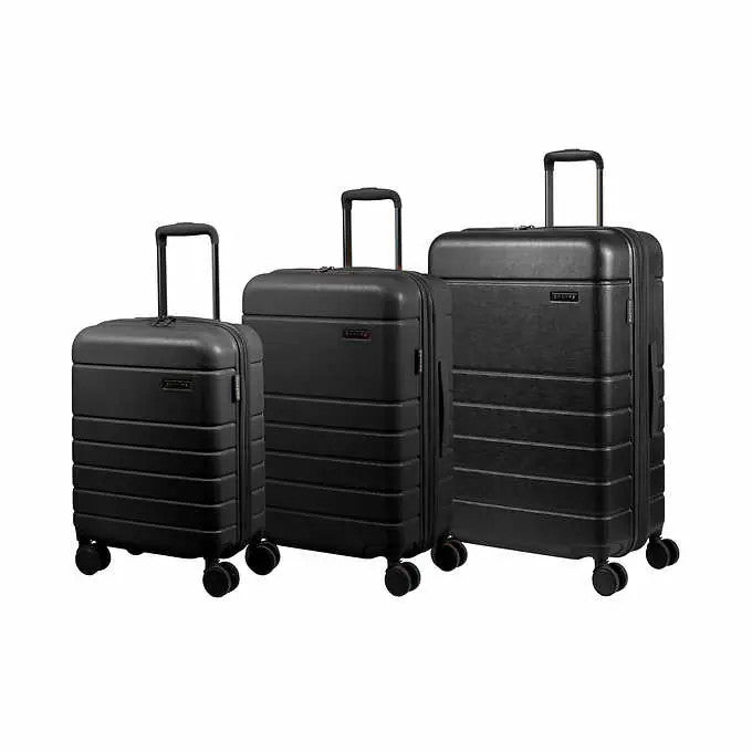 Champs Linen 3-piece Expandable Hardside Luggage Set