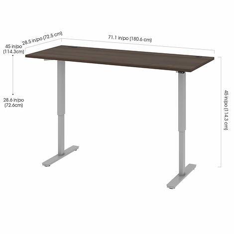 Bestar Upstand 72.39 cm × 182.88 cm (28.5 in. × 72 in.) Height-adjustable Desk