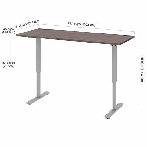 Bestar Upstand 72.39 cm × 182.88 cm (28.5 in. × 72 in.) Height-adjustable Desk
