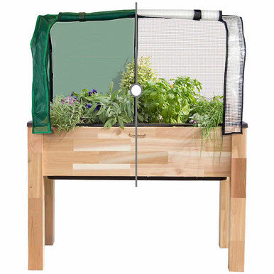 Cedarcraft Self-watering Elevated Cedar Planter with Greenhouse and Cover