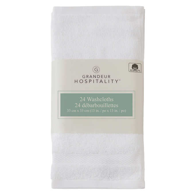 Grandeur Hospitality Washcloths,  24-pack