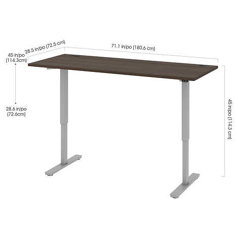 Bestar Upstand 72.39 cm × 182.88 cm (28.5 in. × 72 in.) Height-adjustable Desk