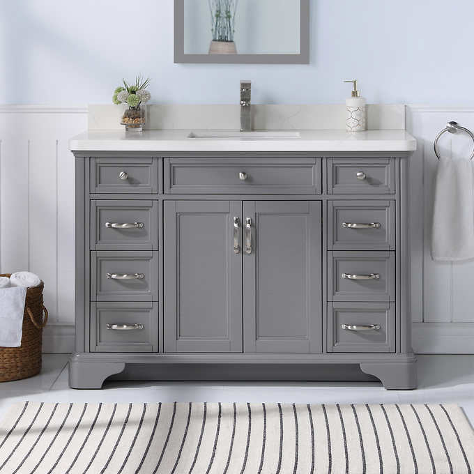 Northridge Home Augusta 48 in. Louvered Reversible Door Bathroom Vanity