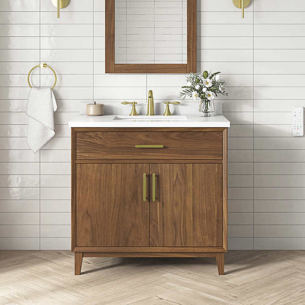 OVE Decors Jonah 36 in. Vanity with White Quartz Top