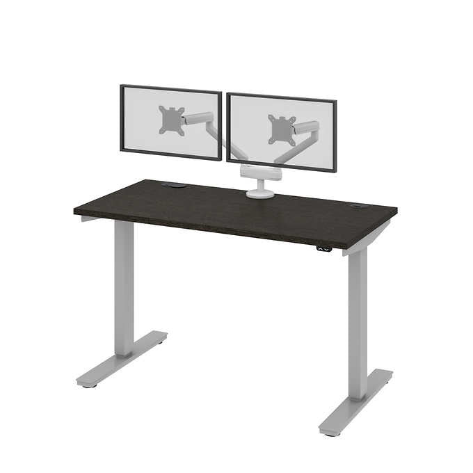 Bestar Upstand 61 cm × 122 cm (24 in. × 48 in.) Height-adjustable Desk with Dual Monitor Arm