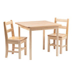 Poitras Solid Hardwood Square Table with 2 Chairs
