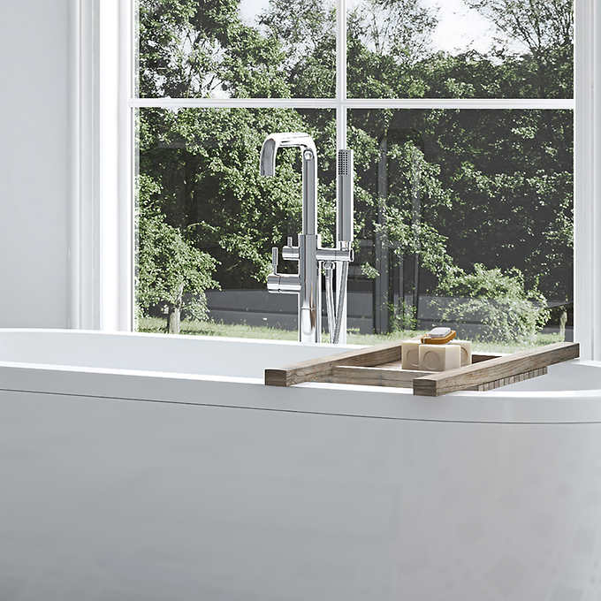 OVE Mikhail Freestanding Bathtub Faucet with Hand Shower