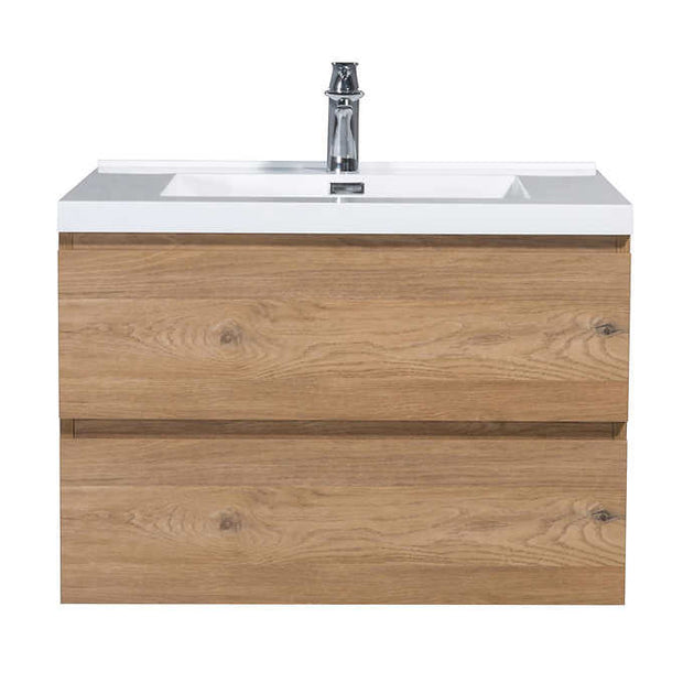 SERA CAPRI Vanity with Glossy White Polymarble Countertop