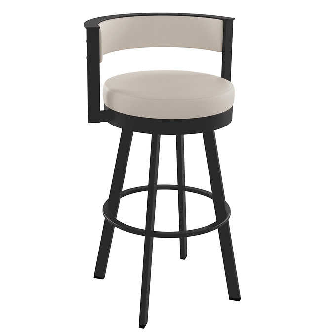 Amisco Browser Brown Frame and Cream Seat Bar or Counter Stool