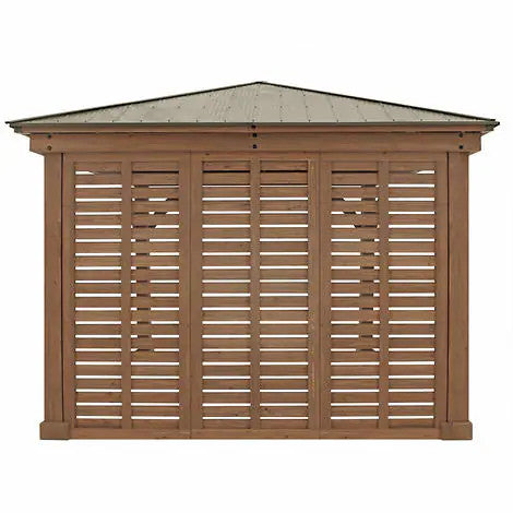 Yardistry 3.7 m (12 ft.) Cedar Privacy Wall for Gazebo