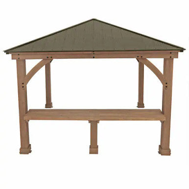 Yardistry 3.6 m (12 ft.) Cedar Gazebo Bar Counter