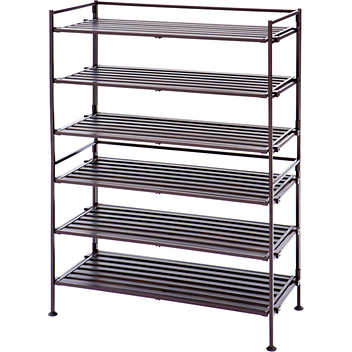 Vancouver Classics 3-Tier Freestanding Stackable Resin Wood Utility Metal Shoe Rack (2 Pack)