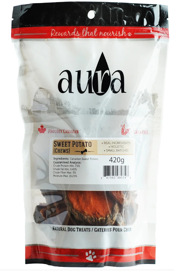 Aura Sweet Potato Chews Dog Treats, 3 x 420 g (14.8 oz)