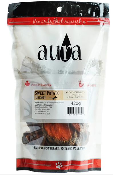 Aura Sweet Potato Chews Dog Treats, 3 x 420 g (14.8 oz)