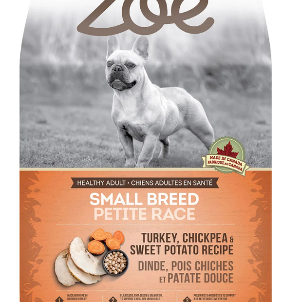 Zoe Small Breed Dry Dog Food, Turkey Chickpea and Sweet Potato Recipe, 3 x 2 kg (4.4 lb)