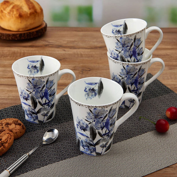 Kaia Platinum Set of 4 Mugs