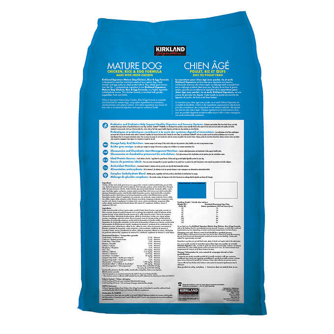 Kirkland Signature Chicken, Rice and Egg Mature Dog Food, 18.1 kg (40 lb.)