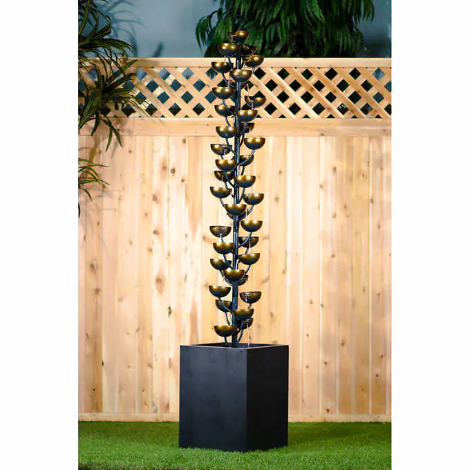 Metal Cups 187.9 cm (74 in.) Multilevel Fountain
