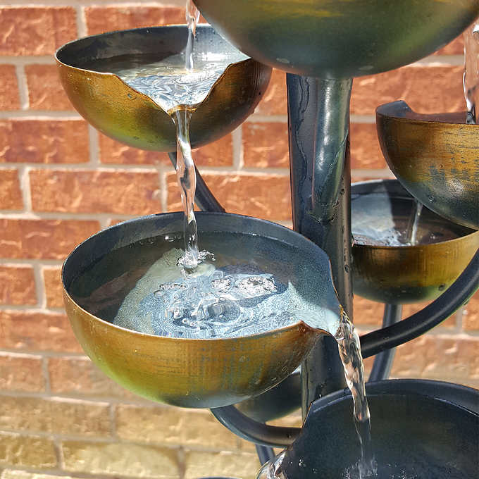 Metal Cups 187.9 cm (74 in.) Multilevel Fountain