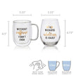 Double Wall Mug and Stemless Wine Glass Set of 2, Caffeine Wine Sentiment