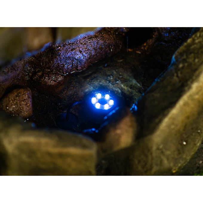 Multi-level Stone-look Fountain with Lights