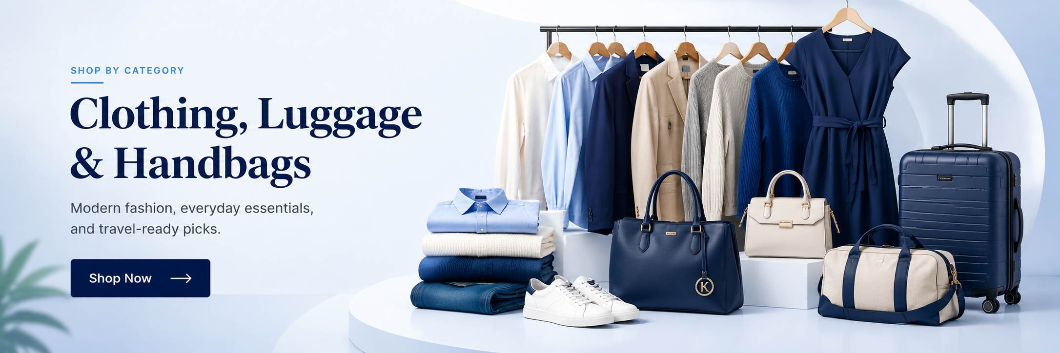 Clothing, luggage and handbags banner